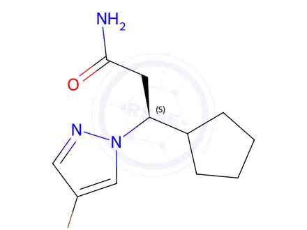 Chemical structure of (S)-3-(4-Bromo-1H-pyrazol-1-yl)-3-cyclopentylpropanamide