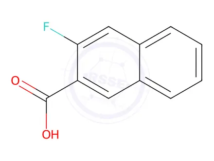 Chemical structure of 2-Naphthalenecarboxylic acid, 3-fluoro-