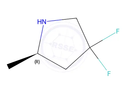 Chemical structure of Pyrrolidine, 4,4-difluoro-2-methyl-, (2R)-