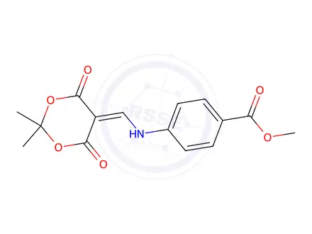 Chemical structure of Methyl 4-(((2,2-dimethyl-4,6-dioxo-1,3-dioxan-5-ylidene)methyl)amino)benzoate