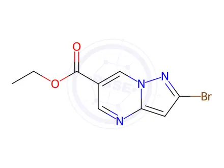 Chemical structure of ethyl 2-bromopyrazolo[1,5-a]pyrimidine-6-carboxylate