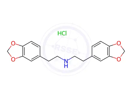 Chemical structure of bis(2-(benzo[d][1,3]dioxol-5-yl)ethyl)amine hydrochloride