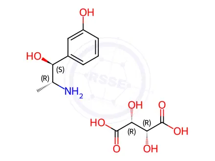 Chemical structure of 3-((1S,2R)-2-Amino-1-hydroxypropyl)phenol (2R,3R)-2,3-dihydroxysuccinate