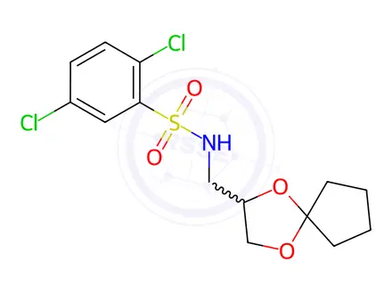 Chemical structure of N-((1,4-Dioxaspiro[4.4]nonan-2-yl)methyl)-2,5-dichlorobenzenesulfonamide