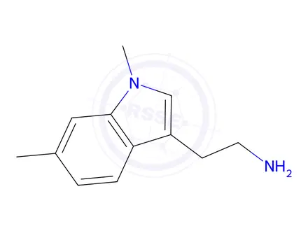 Chemical structure of 2-(1,6-dimethyl-1H-indol-3-yl)ethan-1-amine