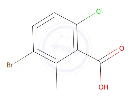 Chemical structure of 3-Bromo-6-chloro-2-methylbenzoic acid