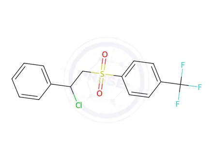 Chemical structure of 1-[(2-chloro-2-phenylethyl)sulphonyl]-4-(trifluoromethyl)benzene