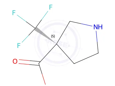 Chemical structure of (S)-3-(Trifluoromethyl)pyrrolidine-3-carboxylic acid