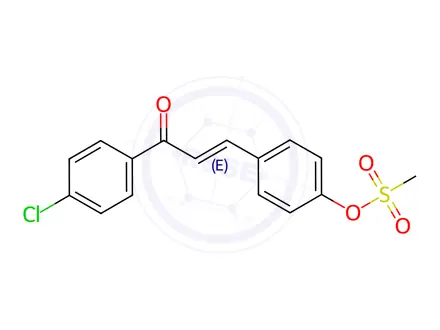 Chemical structure of 4-[(1E)-3-(4-Chlorophenyl)-3-oxoprop-1-en-1-yl]phenyl methanesulfonate
