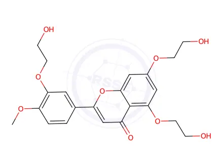 Chemical structure of 5,7-Bis(2-hydroxyethoxy)-2-(3-(2-hydroxyethoxy)-4-methoxyphenyl)-4H-chromen-4-one
