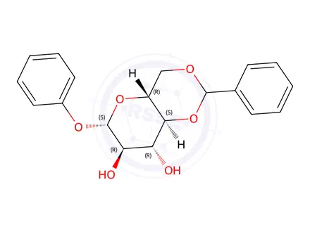 Chemical structure of Phenyl 4,6-O-benzylidene-b-D-glucopyranoside