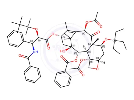 Chemical structure of 7-O-(Triethylsilyl)-2'-O-tert-butyl(dimethyl)silyl Paclitaxel