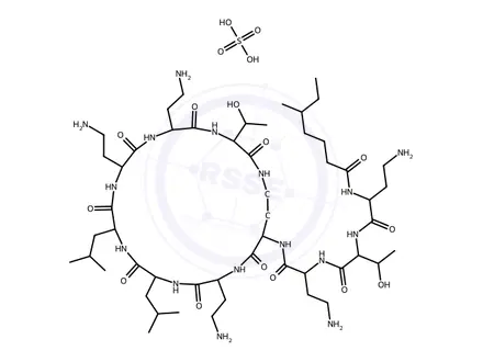 Chemical structure of Colistin Sulfate (mixture A+B)