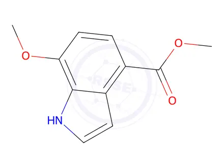 Chemical structure of 1H-Indole-4-carboxylic acid, 7-Methoxy-, Methyl ester