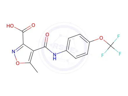 Chemical structure of 5-Methyl-4-((4-(trifluoromethoxy)phenyl)carbamoyl)oxazole-3(2H)-carboxylic acid