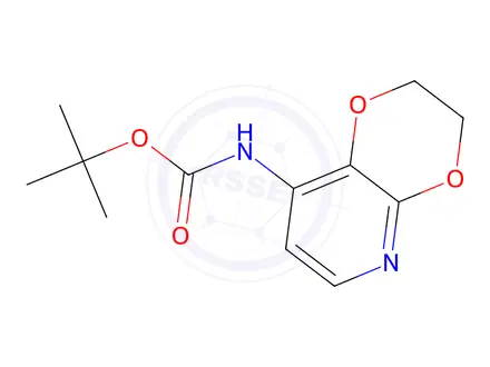 Chemical structure of tert-Butyl (2,3-dihydro-[1,4]dioxino[2,3-b]pyridin-8-yl)carbamate