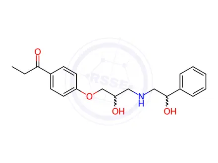 Chemical structure of 1-[4-[2-Hydroxy-3-[(2-hydroxy-2-phenylethyl)amino]propoxy]phenyl]-1-propanone
