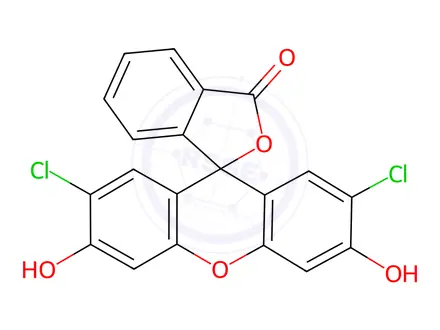 Chemical structure of 2 ́,7 ́-Dichlorofluorescein, A.C.S. Reagent