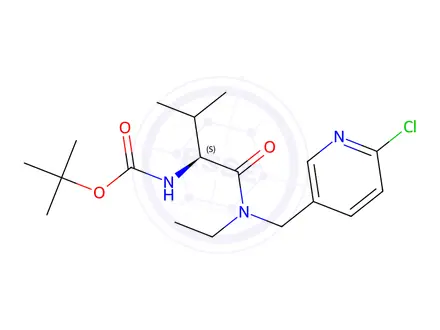 Chemical structure of {(S)-1-[(6-Chloro-pyridin-3-ylMethyl)-ethyl-carbaMoyl]-2-Methyl-propyl}-carbaMic acid tert-butyl ester