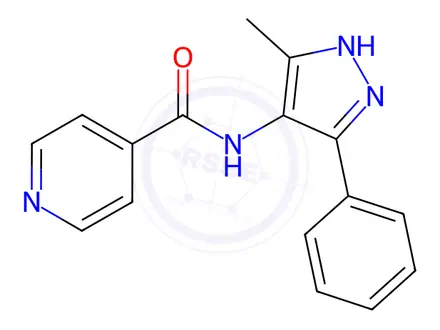 Chemical structure of N-(3-Methyl-5-phenyl-1H-pyrazol-4-yl)isonicotinamide