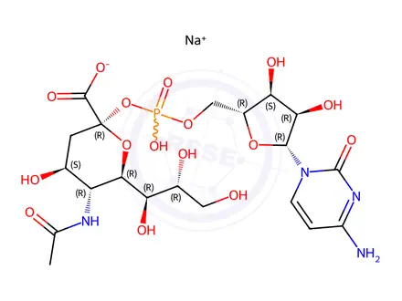 Chemical structure of CMP-N-acetylneuraminic Acid Sodium Salt