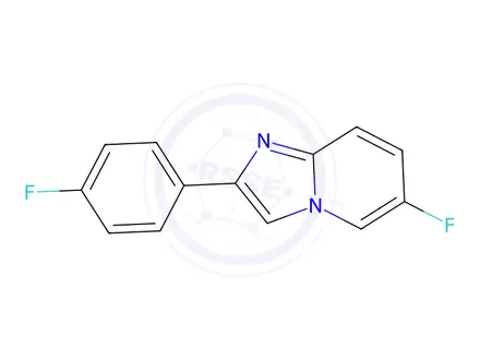 Chemical structure of 6-Fluoro-2-(4-fluorophenyl)imidazo[1,2-a]pyridine