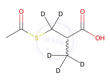 Chemical structure of 3-Acetylthio-2-methylpropanoic Acid-d5