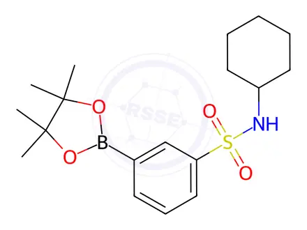Chemical structure of N-Cyclohexyl-3-(4,4,5,5-tetramethyl-1,3,2-dioxaborolan-2-yl)benzenesulfonamide