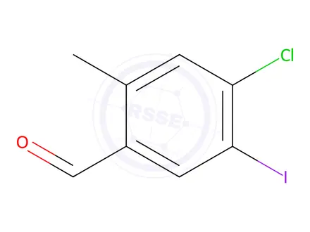 Chemical structure of Benzaldehyde, 4-chloro-5-iodo-2-methyl-