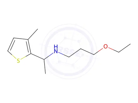 Chemical structure of 3-Ethoxy-N-(1-(3-methylthiophen-2-yl)ethyl)propan-1-amine