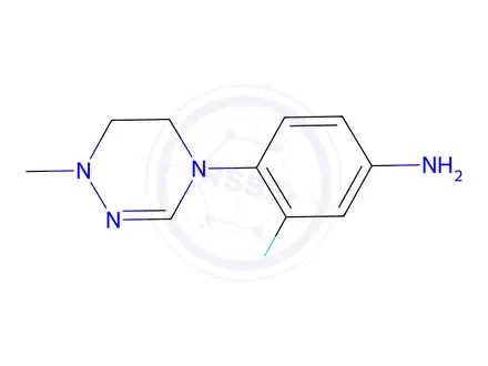 Chemical structure of 3-FLUORO-4-(1-METHYL-5,6-DIHYDRO-1H-[1,2,4]TRIAZIN-4-YL)-PHENYLAMINE(WXG00213)