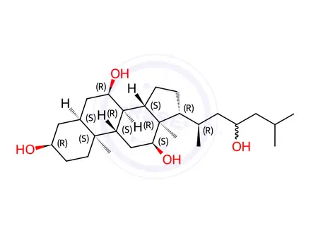 Chemical structure of (3a,5b,7a,12a)-Cholestane-3,7,12,23-tetrol