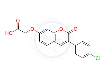 Chemical structure of {[3-(4-Chlorophenyl)-2-oxo-2H-chromen-7-yl]-oxy}acetic acid