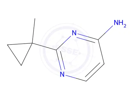 Chemical structure of 2-(1-methylcyclopropyl)pyrimidin-4-amine