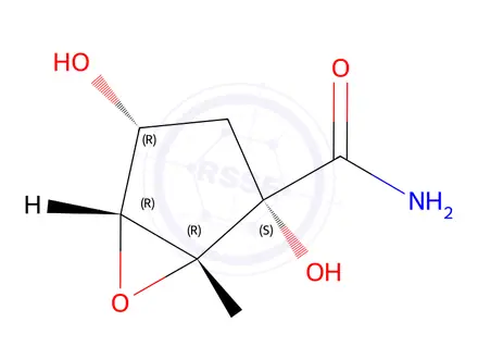Chemical structure of 6-Oxabicyclo[3.1.0]hexane-2-carboxamide,2,4-dihydroxy-,(1R,2S,4R,5R)-(9CI)