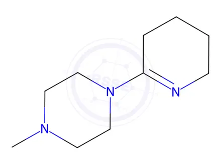 Chemical structure of Piperazine, 1-methyl-4-(3,4,5,6-tetrahydro-2-pyridinyl)-(9CI)