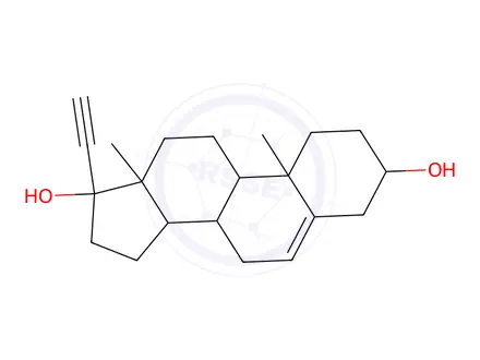 Chemical structure of 17.alpha.-Pregn-5-en-20-yne-3.beta.,17.beta.-diol