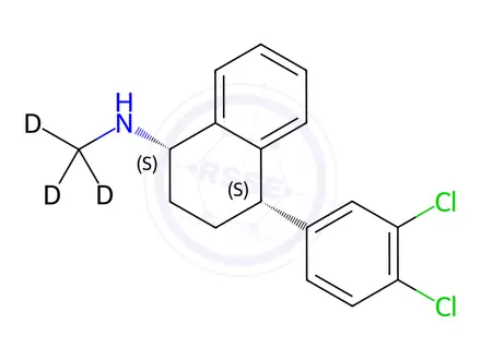 Chemical structure of (1S,4S)-4-(3,4-dichlorophenyl)-N-(methyl-d3)-1,2,3,4-tetrahydronaphthalen-1-amine