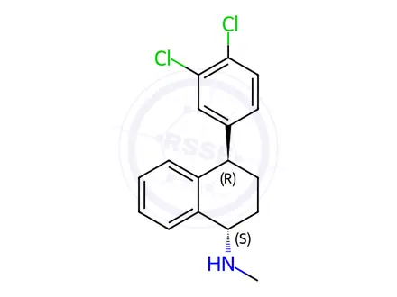 Chemical structure of (1S,4R)-4-(3,4-dichlorophenyl)-N-methyl-1,2,3,4-tetrahydronaphthalen-1-amine
