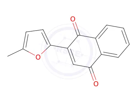 Chemical structure of 2-(5-Methylfuran-2-yl)naphthalene-1,4-dione