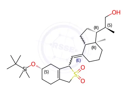 Chemical structure of (βS,1R,3aS,4E,7aR)-4-[[(6S)-6-[[(tert-Butyldimethylsilyloxy]-1,3,4,5,6,7-hexahydro-2,2-dioxidobenzo[c]thien-1-yl]methylene]octahydro-β,7a-dimethyl-1H-Indene-1-ethanol