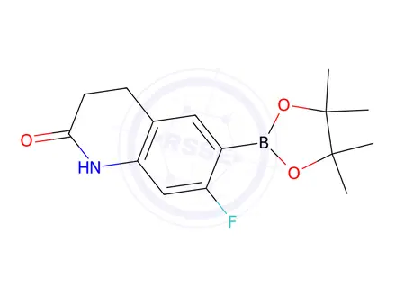 Chemical structure of 7-Fluoro-6-(4,4,5,5-tetramethyl-1,3,2-dioxaborolan-2-yl)-3,4-dihydroquinolin-2(1H)-one