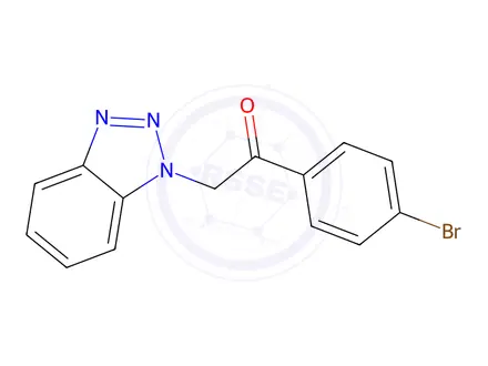 Chemical structure of 2-(1H-benzo[d][1,2,3]triazol-1-yl)-1-(4-bromophenyl)ethan-1-one