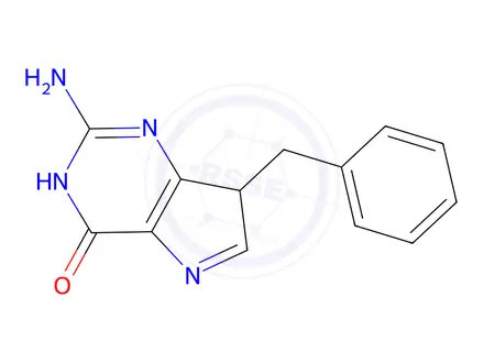 Chemical structure of 9-benzyl-9-deazaguanine