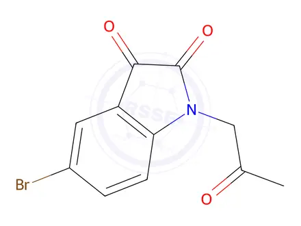 Chemical structure of 5-Bromo-1-(2-oxopropyl)indoline-2,3-dione