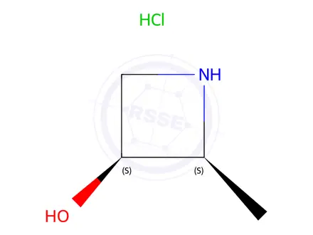 Chemical structure of (2S,3S)-2-methylazetidin-3-ol hydrochloride