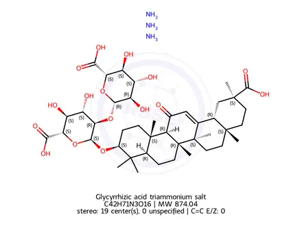 Chemical structure of Glycyrrhizic acid triammonium salt