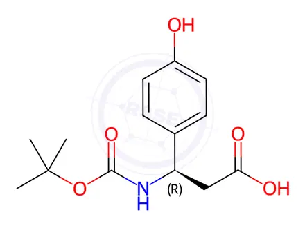 Chemical structure of Boc-(R)-3-amino-3-(3-hydroxyphenyl)propionic acid