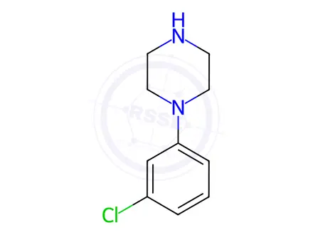 Chemical structure of 1-(3-Chlorophenyl)piperazine