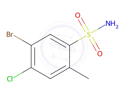 Chemical structure of 5-bromo-4-chloro-2-methylbenzene-1-sulfonamide